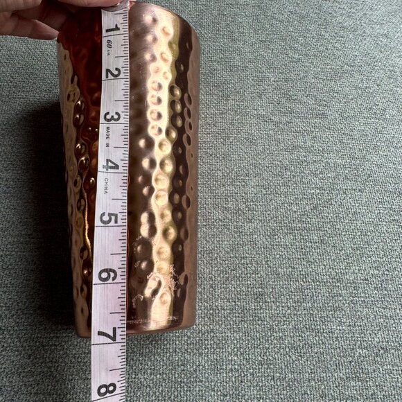 Double Wall Hammered Iced Tea Tumbler Cup Copper Finish Set of 3 20 Oz - Picture 7 of 7